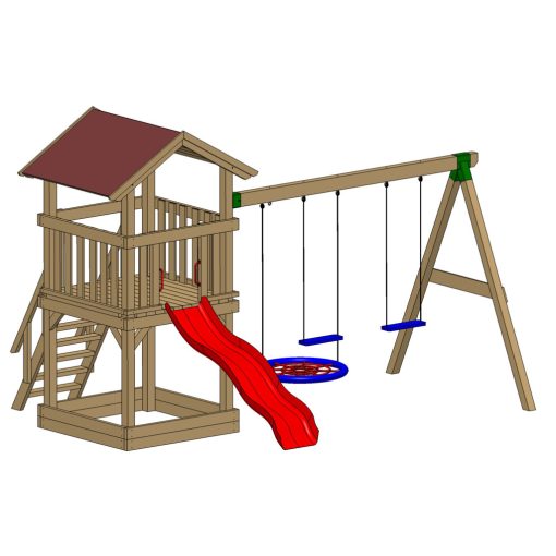 2# PREMIUM extra nagy játszótér (150x150cm), 2 állásos hintaállvánnyal